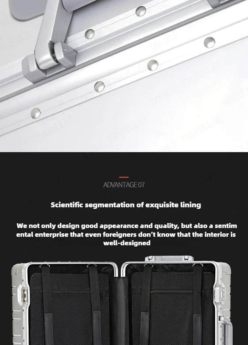 Large Capacity Trolley Suitcase Travel Bag Aluminum-magnesium Alloy Travel Suitcase Business Rolling Luggage Jetvance
