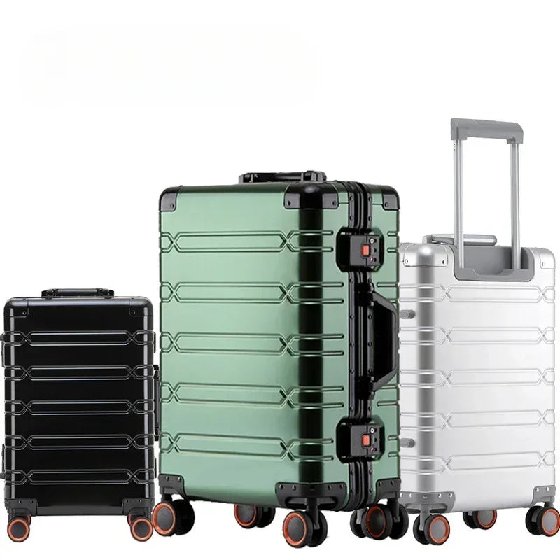 Large Capacity Trolley Suitcase Travel Bag Aluminum-magnesium Alloy Travel Suitcase Business Rolling Luggage Jetvance