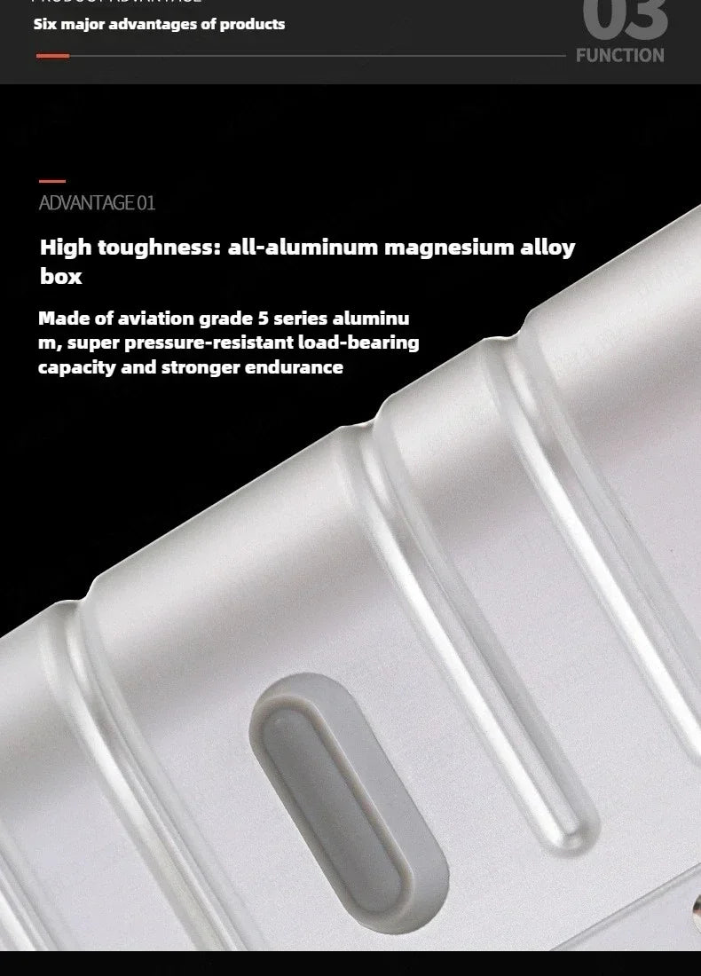 Large Capacity Trolley Suitcase Travel Bag Aluminum-magnesium Alloy Travel Suitcase Business Rolling Luggage Jetvance