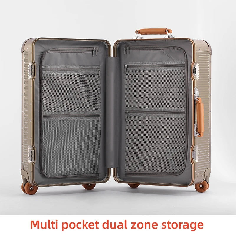 2026 New Suitcase with Aluminum Frame TSA Lock Travel Trolley Case Bag High Quality PC Material Rolling Luggage 20/24/28 inch Jetvance