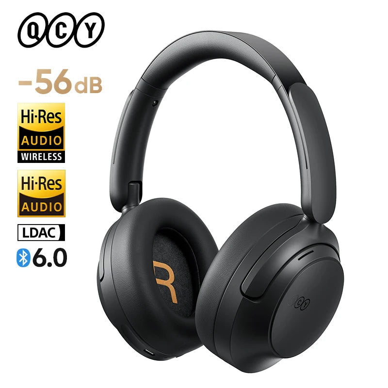 QCY H3S -56dB Adaptive ANC Over Ear Headphone Hi-Res LDAC Spatial Sound Wireless Earphone Bluetooth 6.0 Dual Driver 102H Headset Jetvance