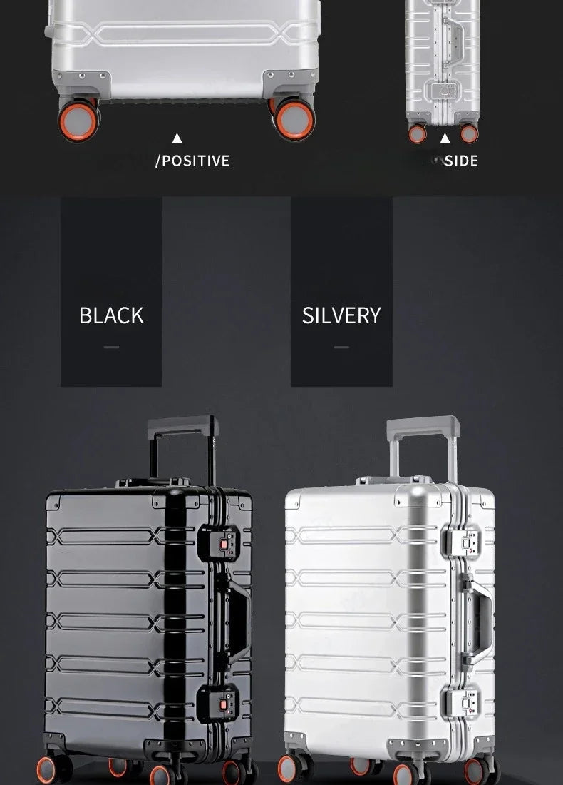 Large Capacity Trolley Suitcase Travel Bag Aluminum-magnesium Alloy Travel Suitcase Business Rolling Luggage Jetvance