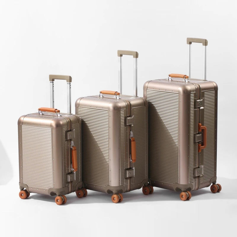 2026 New Suitcase with Aluminum Frame TSA Lock Travel Trolley Case Bag High Quality PC Material Rolling Luggage 20/24/28 inch Jetvance