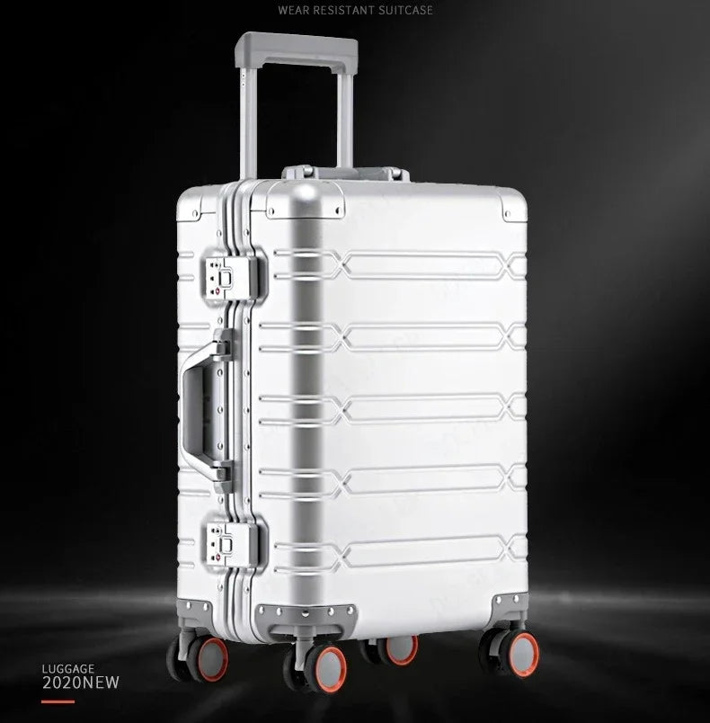 Large Capacity Trolley Suitcase Travel Bag Aluminum-magnesium Alloy Travel Suitcase Business Rolling Luggage Jetvance