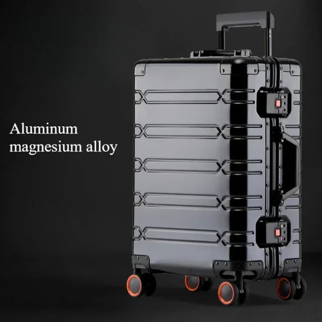 Large Capacity Trolley Suitcase Travel Bag Aluminum-magnesium Alloy Travel Suitcase Business Rolling Luggage Jetvance