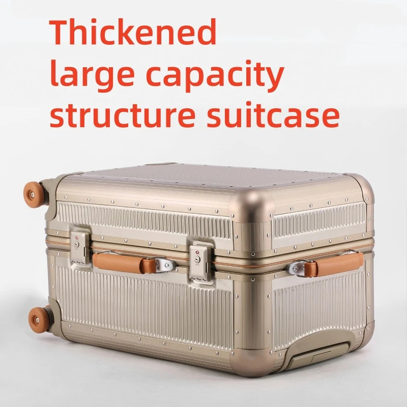 2026 New Suitcase with Aluminum Frame TSA Lock Travel Trolley Case Bag High Quality PC Material Rolling Luggage 20/24/28 inch Jetvance