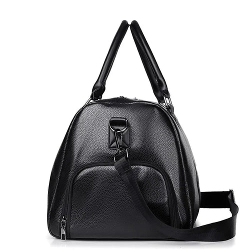 Retro New Short Trip Bag Large Capacity Sports Motorcycle Training Pu Waterproof Leisure Fitness Bag Jetvance