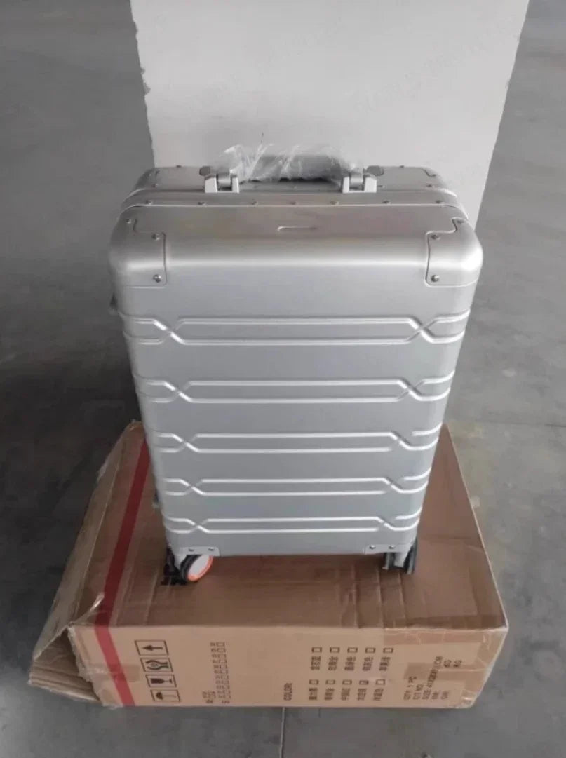 Large Capacity Trolley Suitcase Travel Bag Aluminum-magnesium Alloy Travel Suitcase Business Rolling Luggage Jetvance
